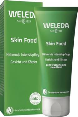WELEDA Bio Skin Food Feuchtigkeitscreme 75ml - reichhaltige Naturkosmetik Hautpflege SkinFood Hautcreme zur Pflege von sehr trockener Haut. Natürliche Körper- & Gesichtscreme nährt die Haut intensiv von WELEDA