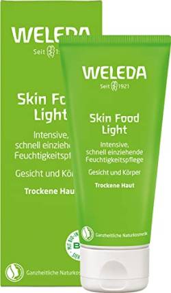 WELEDA Skin Food Light Feuchtigkeitscreme, Naturkosmetik für Gesicht & Körper, intensiv beruhigend und feuchtigkeitsspendend, Hautcreme für trockene Haut (1 x 75 ml),Transparent von WELEDA