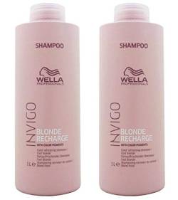 2 er Pack Invigo Blonde Recharge Cool Blonde Color Refreshing Shampoo 1000 ml von WELLA