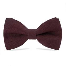 WELROG Klassische gebundene Fliege Kids & Men’Formal Solid Tuxedo Gabardine Einstellbare Fliege Krawatte für Erwachsene & Kinder für Hochzeitsfeier Ausgefallene Plain Bowties （Burgund） von WELROG