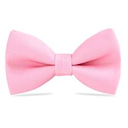 WELROG Klassische gebundene Fliege Kids & Men’Formal Solid Tuxedo Gabardine Einstellbare Fliege Krawatte für Erwachsene & Kinder für Hochzeitsfeier Ausgefallene Plain Bowties （Rosa） von WELROG