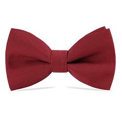 WELROG Klassische gebundene Fliege Kids & Men’Formal Solid Tuxedo Gabardine Einstellbare Fliege Krawatte für Erwachsene & Kinder für Hochzeitsfeier Ausgefallene Plain Bowties (Weinrot) von WELROG