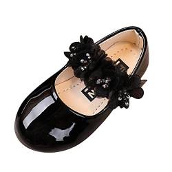 WENDAO Babyschuhe Ballerinas Mädchen Schuhe Krabbelschuhe Kleinkind rutschfest Bowknot Prinzessin Schuhe Prinzessin Schuhe Mädchen kleine Lederschuhe Festliche Schuhe Lackschuhe Blumen Kinderschuhe von WENDAO