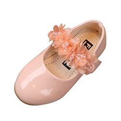 WENDAO Babyschuhe Ballerinas Mädchen Schuhe Krabbelschuhe Kleinkind rutschfest Bowknot Prinzessin kleine Lederschuhe Festliche Lackschuhe Blumen Kinderschuhe, Rosa, 21 EU von WENDAO