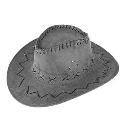 WENDAO Unisex Erwachsene West Cowboy Hut Männer und Frauen Western Cowboy Hut Mongolischer Hut Grassland Sun Hat Cowboyhute Stil Klassische Western Outback Hut von WENDAO