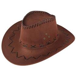 WENDAO Unisex Erwachsene West Cowboy Hut Männer und Frauen Western Cowboy Hut Mongolischer Hut Grassland Sun Hat Cowboyhute Stil Klassische Western Outback Hut von WENDAO