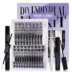 DIY Wimpern Extensions Set Wimpern Extensions Lash Extensions Set DIY Wimpern Extensions Bond and Seal Wimpern Extensions DIY(8 Type-D Curl-14mm) von WENDY LASHES
