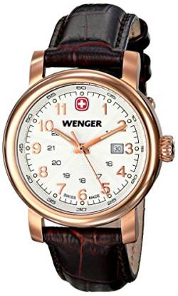 WENGER Damen-Armbanduhr XS URBAN Classic PVD Analog Quarz Leder 01.1021.108 von WENGER