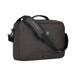 WENGER MX Commute Laptop-Tasche zum Umhängen, Notebook bis 16 Zoll, Tablet bis 10 Zoll, Damen Herren, Büro Business-Reisen Uni, Grau meliert, 611640 von WENGER