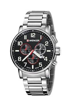 Wenger Herren Armbanduhr Chronograph Quarz Edelstahl 01.0343.105 von WENGER