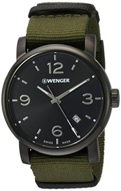 Wenger Herren Datum klassisch Quarz Uhr mit Nylon Armband 01.1041.130 von WENGER