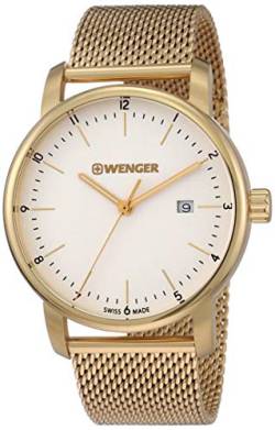 Wenger Unisex Erwachsene Analog Quarz Uhr mit Edelstahl Armband 01.1741.112 von WENGER