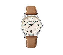 Wenger Unisex Erwachsene Analog Quarz Uhr mit Leder Armband 01.1741.120 von WENGER