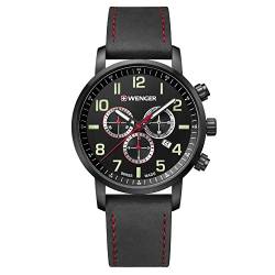 Wenger Unisex ErwachseneArmbanduhr Chronograph Quarz Leder 01.1543.104 von WENGER