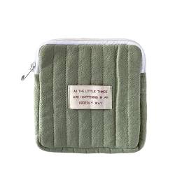 Tragbare Damenbinden Tampon-Aufbewahrungstasche aus Baumwolle, Reise-Make-up-Tasche mit Münzgeldbörse, Kleinteile, Geschenk, Make-up-Tasche, klein, mintgrün von WENGU
