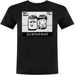 Men's Sleaford Mods Art Logo RouCollar T-Shirt Black M von WENROU