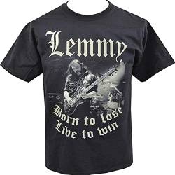 Sale! Mens Black T-Shirt Photographic Ian Lemmy Kilminster Born Lose Live Win XL von WENROU