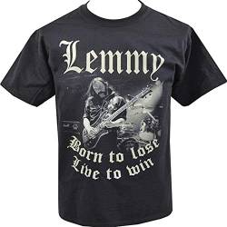 Sale! Mens Black T-Shirt Photographic Ian Lemmy Kilminster Born Lose Live Win XXL von WENROU