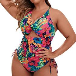 WENZHOU Cutout Monokini Damen Badeanzug Einteiler-Bikini Hoher Hals Einfarbig Bademode Schwarzer Bikini Push Up Badeanzug Spitzeneinsatz Badeanzug Monokini Mit Cups Oberteil Pool #0505 von WENZHOU