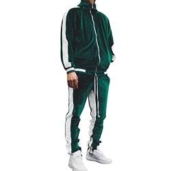 WENZHOU Herren Revers Trainingsanzug Jogginganzug Anzug Jogginghose Hoodie Jogging aus Samt Jogginghosen Doppelreißverschluss Sportanzug Hoody Pullover Freizeitanzug Training Sporthose Anzug von WENZHOU