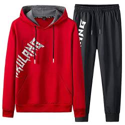 WENZHOU Herren Trainingsanzug Set Enger Jogging Hosen Sport Hoodie Slim Fit, Casual Männer Sportanzug Jogginganzug Herren Joggingsuit aus Baumwolle Freizeitanzug Trainingsanzug Hausanzug von WENZHOU