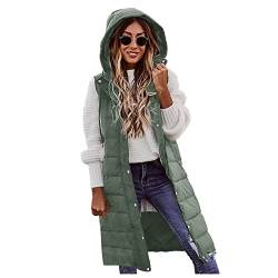 WEOPLKIN Halloween Weste Damen Waistcoat Lang Steppweste Winter Übergangsweste Winterjacke Longweste Leichte Gesteppt Reißverschluss Pufferjacke Daunenmantel Damen Pullover Elegant grau 5XL von WEOPLKIN