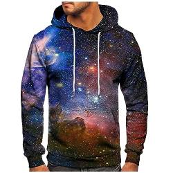 WEOPLKIN Hoodie Herren Sport Pullover Herren Langarm Arbeitspullover Herren Druck Sweatshirt Herren Workout Kapuzenpullover mit Fitness Basics Sweatshirts Kapuze Strickpullover Herren blau 6XL von WEOPLKIN