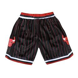 WEOPLKIN Shorts Basketball Shorts Herren Chicago Bulls Shorts Baggy Sporthose Herren Retro Jogginghose Basketball Shorts Leichtgewicht Atmungsaktive Shorts Kurze Hosen Herren Mehrfarbig L von WEOPLKIN