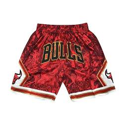 WEOPLKIN Shorts Chicago Bulls Shorts Basketball Shorts Herren Retro Jogginghose Shorts Sporthose Schnelltrocknend Jogginghose Leichtgewicht Fans Shorts Basketball Shorts Kinder Rot XL von WEOPLKIN