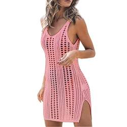 WEOPLKIN Tankini Damen Bauchweg Dreiteiliger Badeanzug Bikini Damen Set Badeanzug Damen Sexy einteiliger Badeanzug Damen pink S von WEOPLKIN