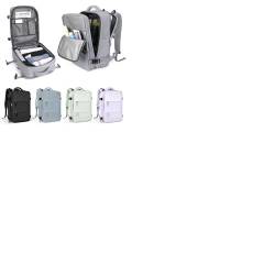 WEPLAN Handgepäck Rucksack für Ryanair 40x20x25,Reiserucksack für Easyjet Handgepäck 45x36x20 Rucksack Damen Herren mit Schuhfach,Flugzeug Carry-Ons Reiserucksack mit Laptopfach für Weekender,Grau L von WEPLAN