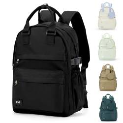 WEPLAN Schulrucksack Damen, Casual Schultasche Travel Büchertasche 14 Zoll Laptop, Rucksack für Mädchen Teenager, Wasserdichter Backpack Unisex Daypack Schulrucksack für Uni Schule Reise,Schwarz von WEPLAN