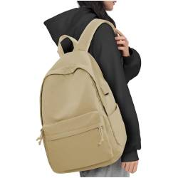 WEPLAN Schulrucksack Mädchen Jungen Rucksack Schule Teenager,Wasserdicht Rucksack School Bag,Schulranzen Laptop Rucksack Damen,Schultasche Travel Backpack Daypacks für Uni Schule Reise,Khaki von WEPLAN