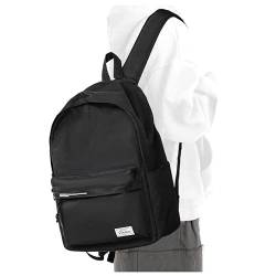 Schwarzer Schulrucksack, College-High School Taschen für Jungen Mädchen 15 Zoll Laptop Rucksäcke, Reiserucksack für Männer und Frauen, Black, Tagesrucksack von WEPOET