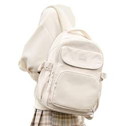 WEPOET Grundlegender Rucksack für die Schule,Lässiger College-Rucksack Frauen,Wasserdichte mittlere Büchertasche für Teenager-Mädchen,Reise Latop Daypack, A2-beige, center, Daypack Rucksäcke von WEPOET