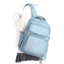 WEPOET Grundlegender Rucksack für die Schule,Lässiger College-Rucksack Frauen,Wasserdichte mittlere Büchertasche für Teenager-Mädchen,Reise Latop Daypack, A4-Blau, Rucksack Rucksäcke von WEPOET