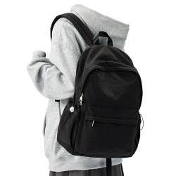 WEPOET Rucksack für Damen und Herren, wasserdicht, College-Rucksack, kleiner Reise-Laptop-Rucksack, leichter Turnrucksack, A1-schwarz von WEPOET