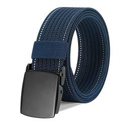 WERFORU Gürtel Nylon Canvas Belt für Herren, Militärische Taktische Gürtel Atmungsaktiver Gurt aus Segeltuch mit Legierter Schnalle, Blau von WERFORU