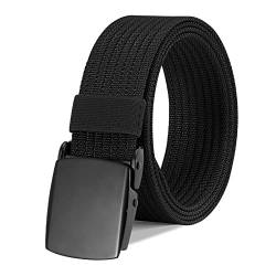 WERFORU Gürtel Nylon Canvas Belt für Herren, Militärische Taktische Gürtel Atmungsaktiver Gurt aus Segeltuch mit Legierter Schnalle, Schwarz von WERFORU