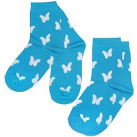 WERI SPEZIALS Strumpfhersteller GmbH Basicsocken Kinder Socken 2-er Pack für Mädchen >>Schmetterlinge von WERI SPEZIALS Strumpfhersteller GmbH