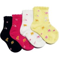 WERI SPEZIALS Strumpfhersteller GmbH Socken Kinder Socken 4-er Pack für Mädchen >>Blümchen von WERI SPEZIALS Strumpfhersteller GmbH