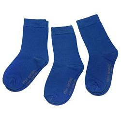 WERI SPEZIALS Baby und Kinder Socken für Mädchen Baumwolle in 3er Set Uni Glatte 3er Pack blaue Töne (31-34, Malibu Uni) von WERI SPEZIALS