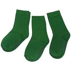 WERI SPEZIALS Baby und Kinder Socken für Mädchen Baumwolle in 3er Set Uni Glatte 3er Pack grüne Töne (31-34, Klubgrün Uni) von WERI SPEZIALS