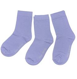 WERI SPEZIALS Baby und Kinder Socken für Mädchen Baumwolle in 3er Set Uni Glatte 3er Pack lila Töne (19-22, Iris Uni) von WERI SPEZIALS