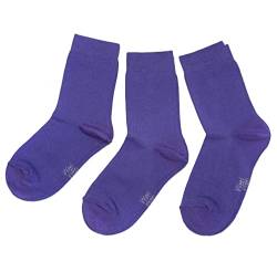 WERI SPEZIALS Baby und Kinder Socken für Mädchen Baumwolle in 3er Set Uni Glatte 3er Pack lila Töne (23-26, Violett Uni) von WERI SPEZIALS