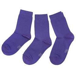 WERI SPEZIALS Baby und Kinder Socken für Mädchen Baumwolle in 3er Set Uni Glatte 3er Pack lila Töne (31-34, Violett Uni) von WERI SPEZIALS