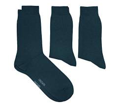 WERI SPEZIALS Herren Socken in 3er Pack - mehrere tolle Farben - mit Komfortbund aus Baumwolle. Für Business und Freizeit. (39-42, Dunkelgrün Uni) von WERI SPEZIALS
