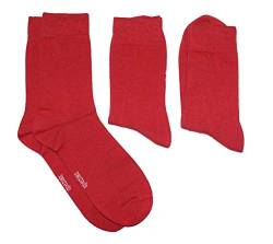 WERI SPEZIALS Herren Socken in 3er Pack - mehrere tolle Farben - mit Komfortbund aus Baumwolle. Für Business und Freizeit. (43-46, Chili Uni) von WERI SPEZIALS