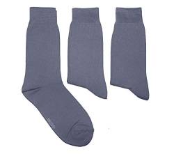WERI SPEZIALS Herren Socken in 3er Pack - mehrere tolle Farben - mit Komfortbund aus Baumwolle. Für Business und Freizeit. (43-46, Swimblau Uni) von WERI SPEZIALS