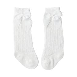 WERNZATT-Baby Bow Kniestrümpfe Elastischer Bogenausschnitt Weiche und leichte Socken Geeignet für Kinder von 0-3 Jahren (Weiß, 3-18 Months) von WERNZATT